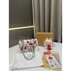 Coach Cherry Leather Bag Print With OG Box For Women (LAB256)