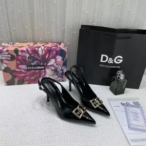 Dolce & Gabbana DG Polished Calfskin Sling back For Women (LAB230)