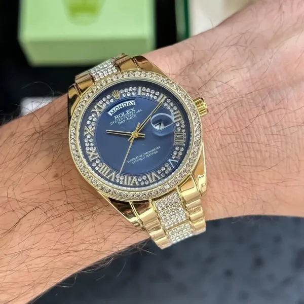 Trendy Rolex Diamond Set Quartz Watch