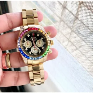 Luxury Rolex Daytona Golden Rainbow Watch